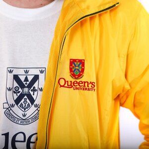 Unisex Queens Yellow Windbreaker/Rain Jacket in Size Medium